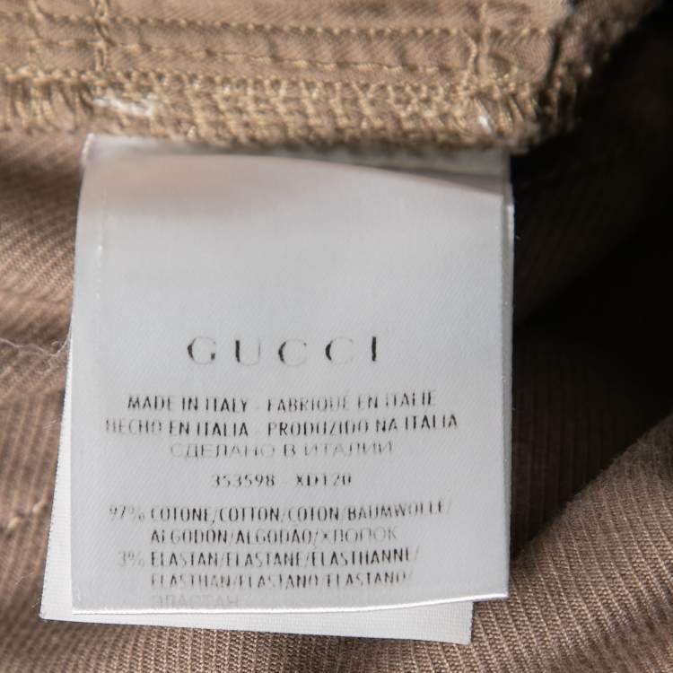 Pre Owned Gucci Beige Denim Riding pants S Waist: 32