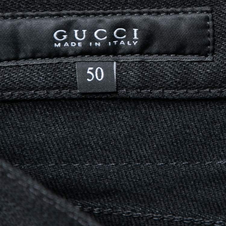 Pre Owned Gucci Black Denim Skinny-Fit Jeans L Waist 35"