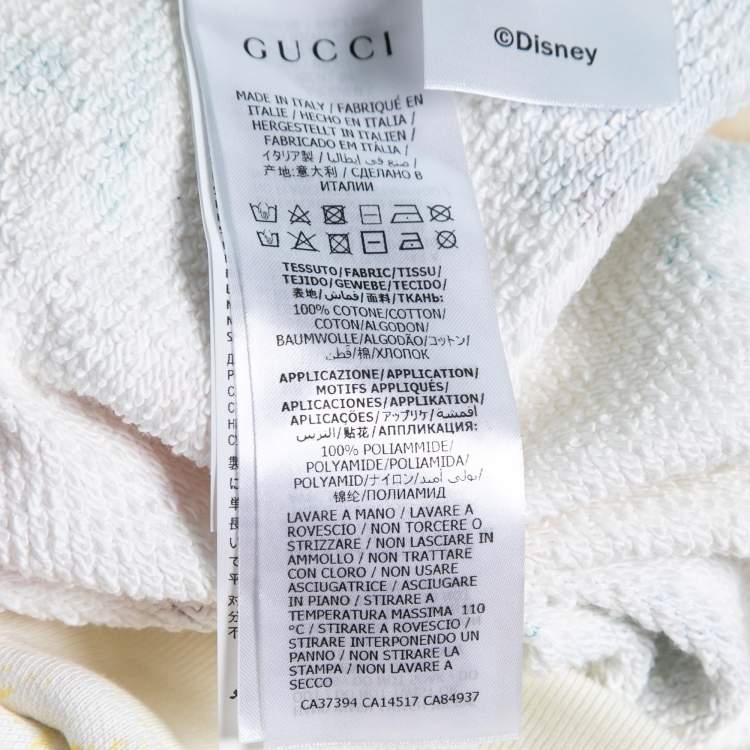 Pre Owned Gucci X Disney Cream Mickey Mouse Print Cotton Hoodie XL