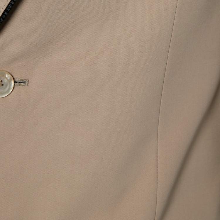 Pre Owned Gucci Salmon Pink Cotton Contrast Detail Button Front Jacket M