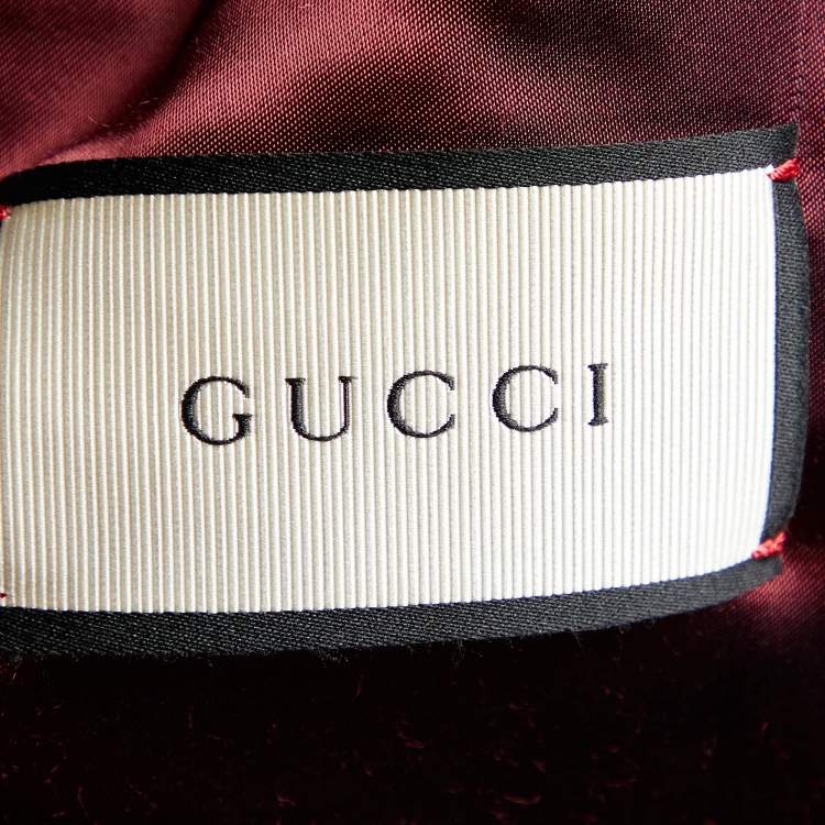 Pre Owned Gucci Black Silk Jacquard Tiger Hollywood Applique Blazer M