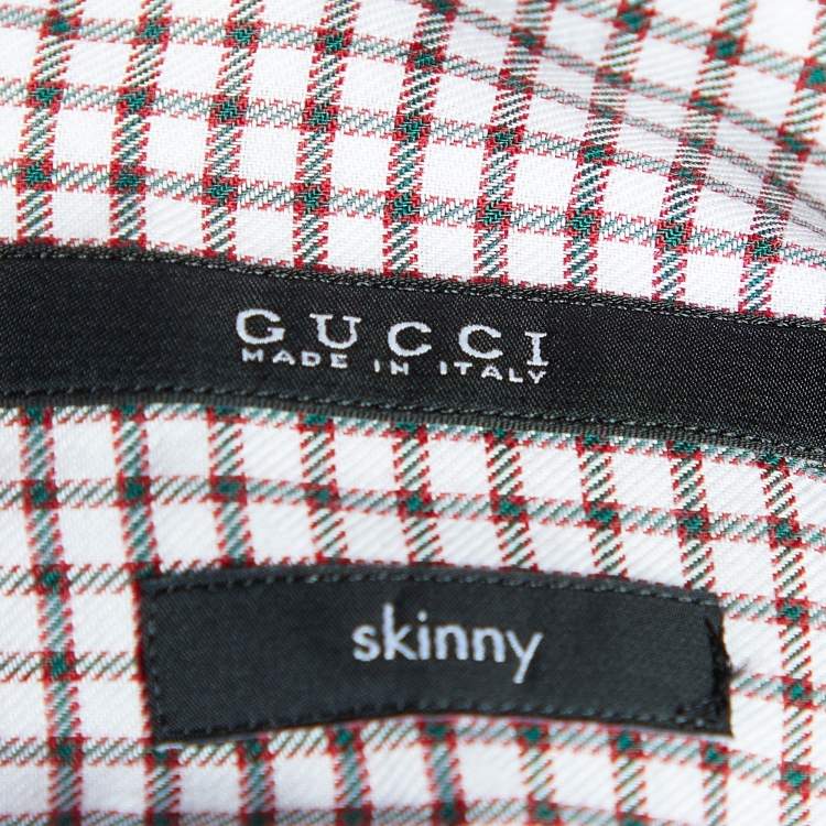 مملوكة مسبقًا Gucci Multicolor Grid Pattern Cotton Skinny Fit Shirt XL