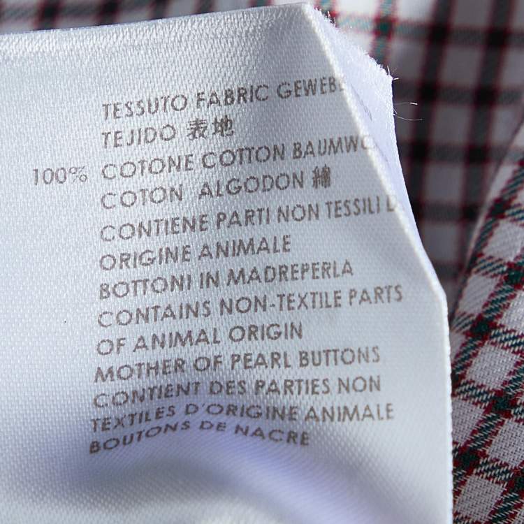 مملوكة مسبقًا Gucci Multicolor Grid Pattern Cotton Skinny Fit Shirt XL