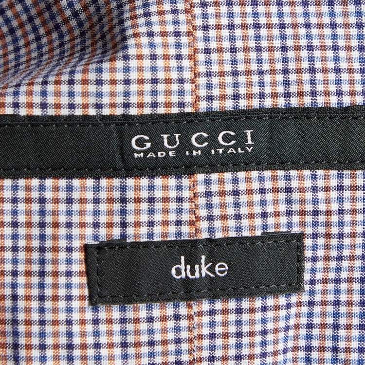 Pre Owned Gucci Multicolor Check Pattern Cotton Duke Fit Shirt XL