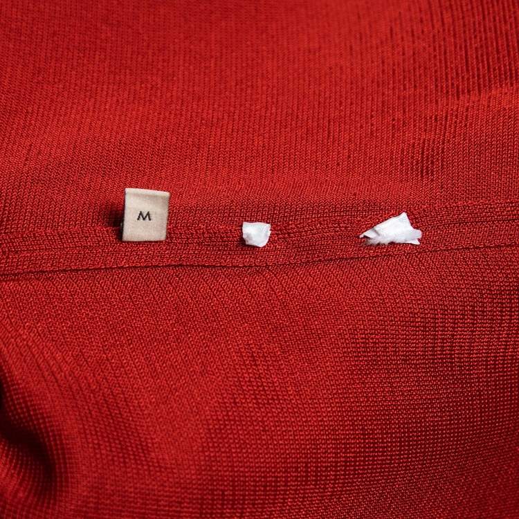 Pre Owned Gucci X Adidas Red GG Monogram Knit Short-Sleeve Shirt M
