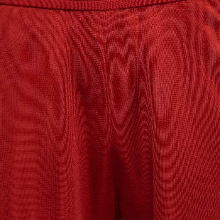 Pre Owned Gucci X adidas Red GG Monogram Knit Bermuda Shorts M