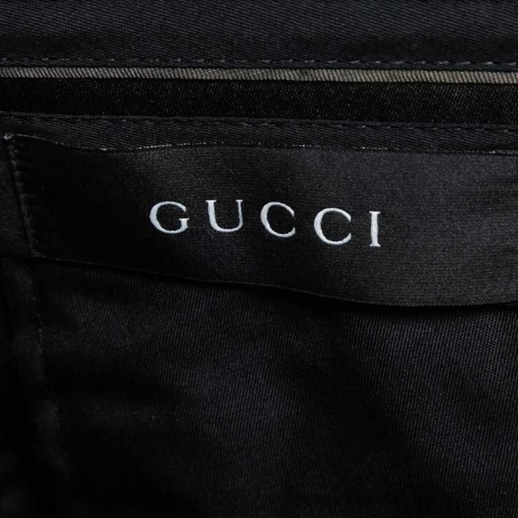 Pre Owned Gucci Black Wool Crepe Trousers L