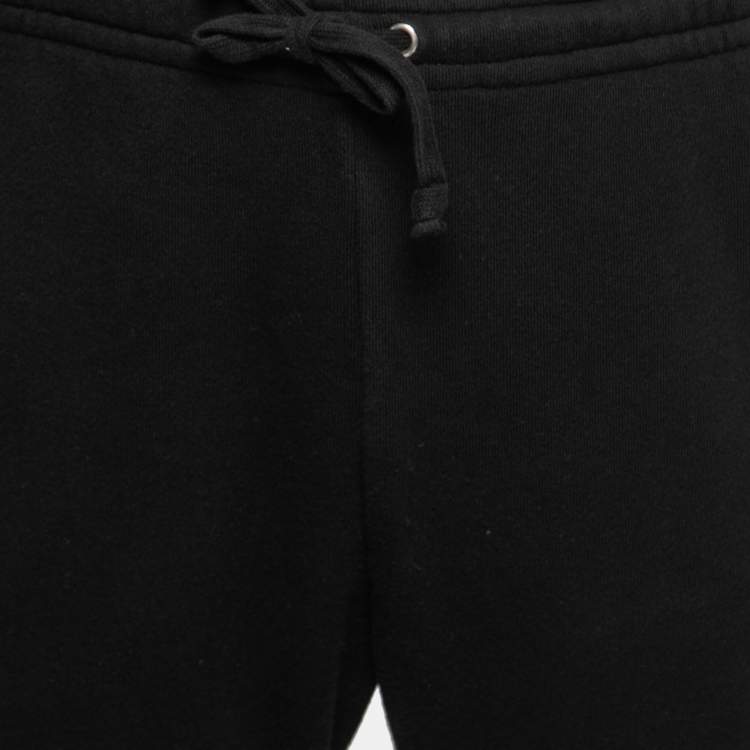 Pre Owned Gucci Black Logo Print Cotton Sweatpants S