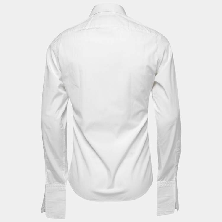 مملوكة مسبقًا Gucci White Cotton French Cuff Shirt M