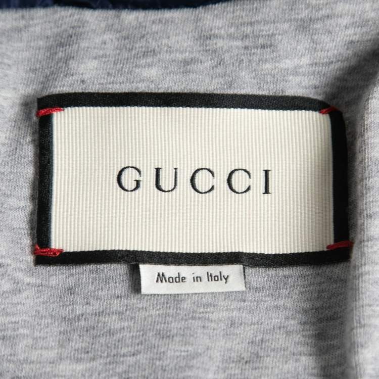 Pre Owned Gucci Blue Synthetic Hooded Zip-Up Jacket M