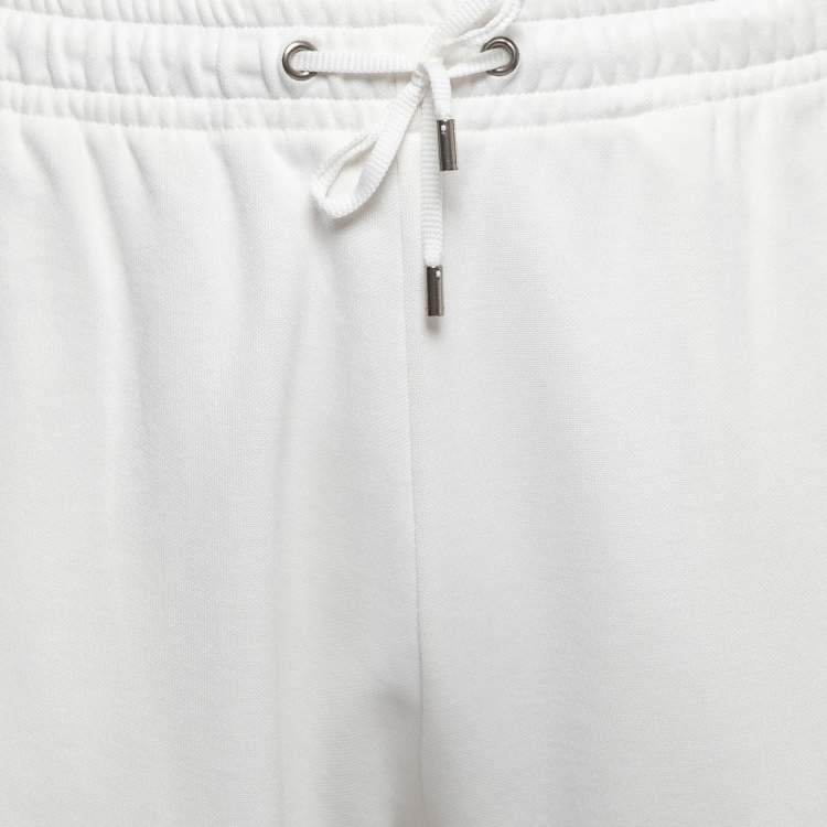Pre Owned Gucci White Knit Bee Embroidered Pocket Detail Joggers S
