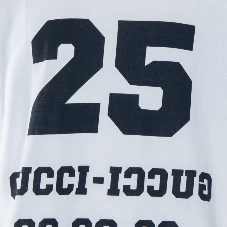 Pre Owned Gucci White Alphabet & Blind For Love Printed Cotton T-Shirt XXL