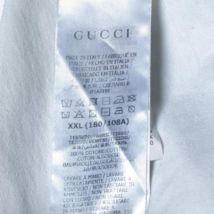 Pre Owned Gucci White Alphabet & Blind For Love Printed Cotton T-Shirt XXL