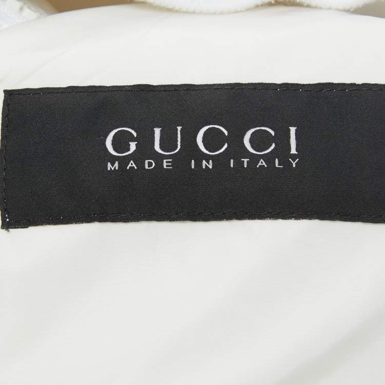 مملوكة مسبقًا Gucci White Synthetic Zip-Up Jacket XL