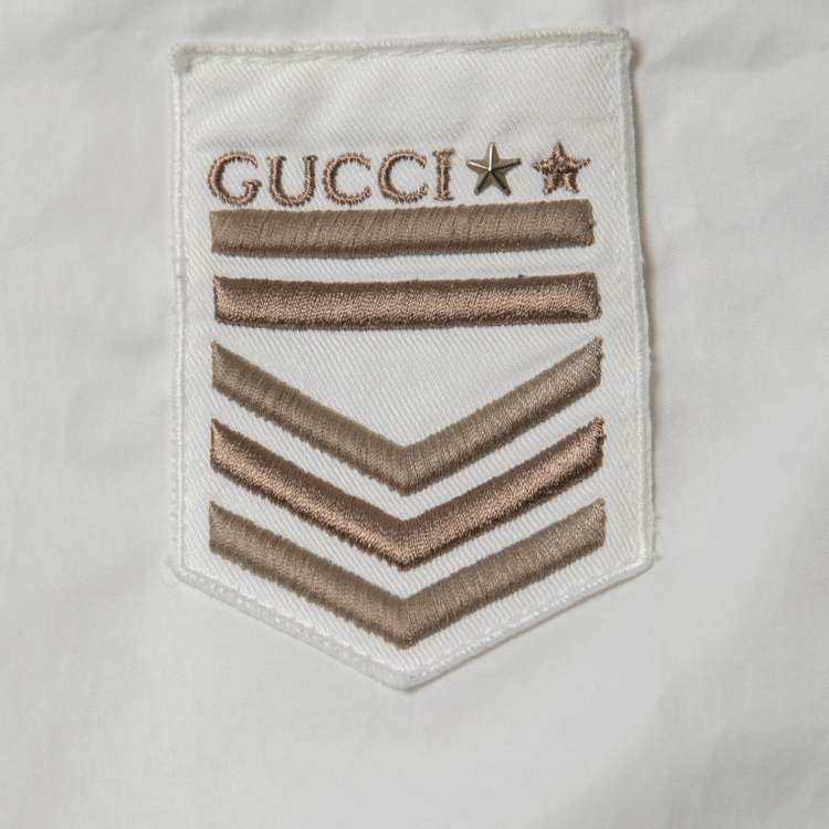 مملوكة مسبقًا Gucci White Synthetic Zip-Up Jacket XL