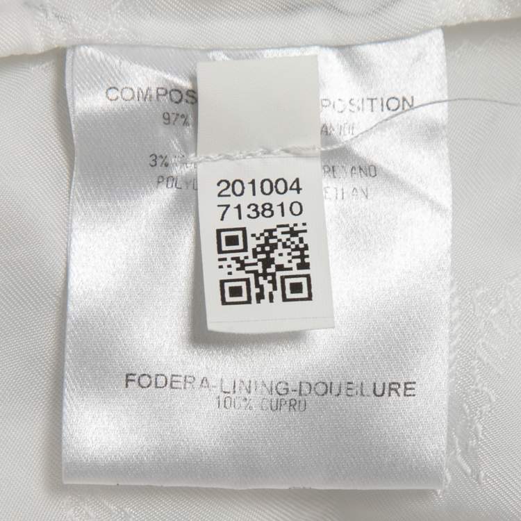مملوكة مسبقًا Gucci White Synthetic Zip-Up Jacket XL