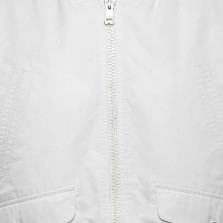 مملوكة مسبقًا Gucci White Synthetic Zip-Up Jacket XL