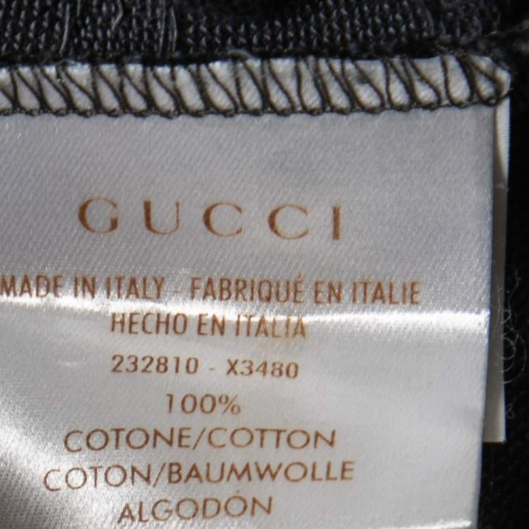 Pre Owned Gucci Grey Contrast Collar GG Polo T-Shirt L