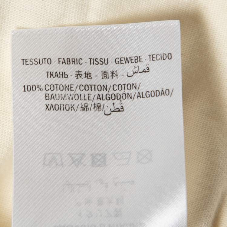 Pre Owned Gucci Cream Winged Jockey Logo Print Cotton Crew Neck T-Shirt XXL
