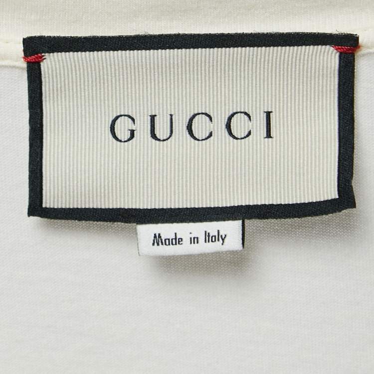 Pre Owned Gucci Cream City Logo Print Cotton Crew Neck T-Shirt XXL 