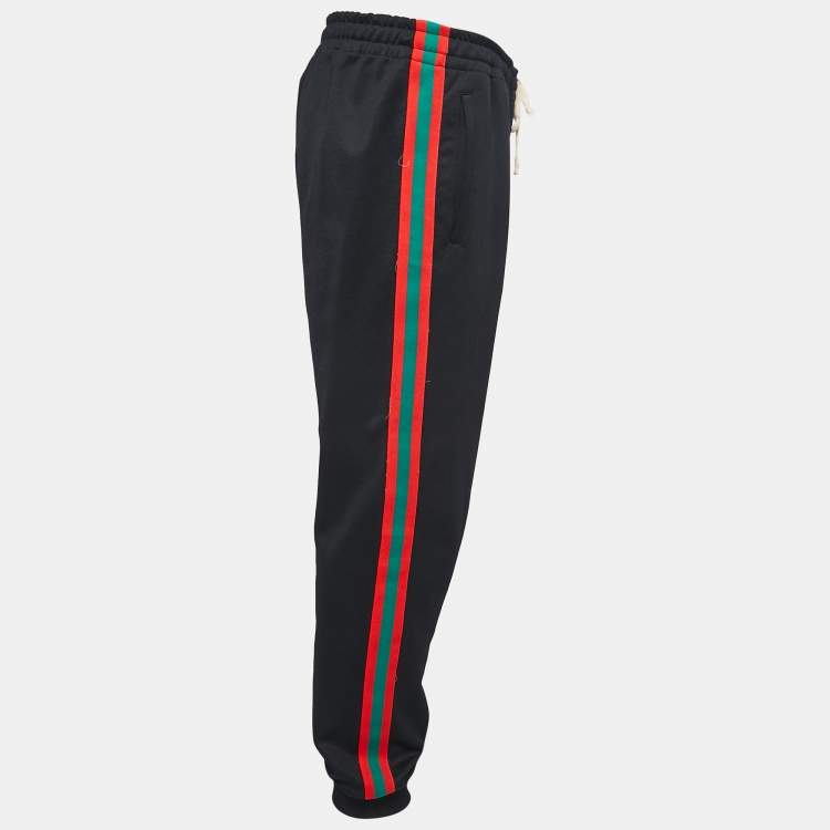 Gucci Black Jersey Web Striped Jogger Pants XXL Gucci
