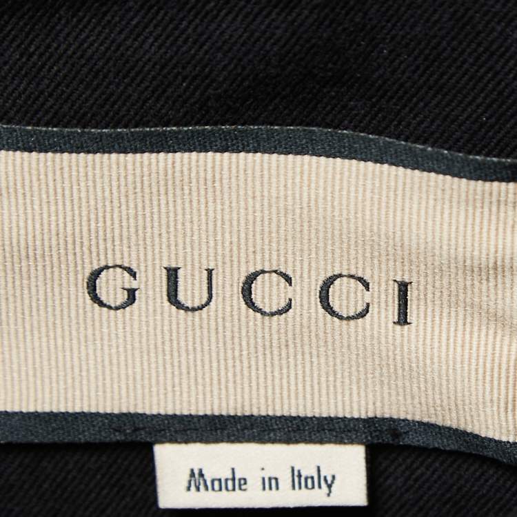 Pre Owned Gucci Black Denim Horsebit Detail Shirt M