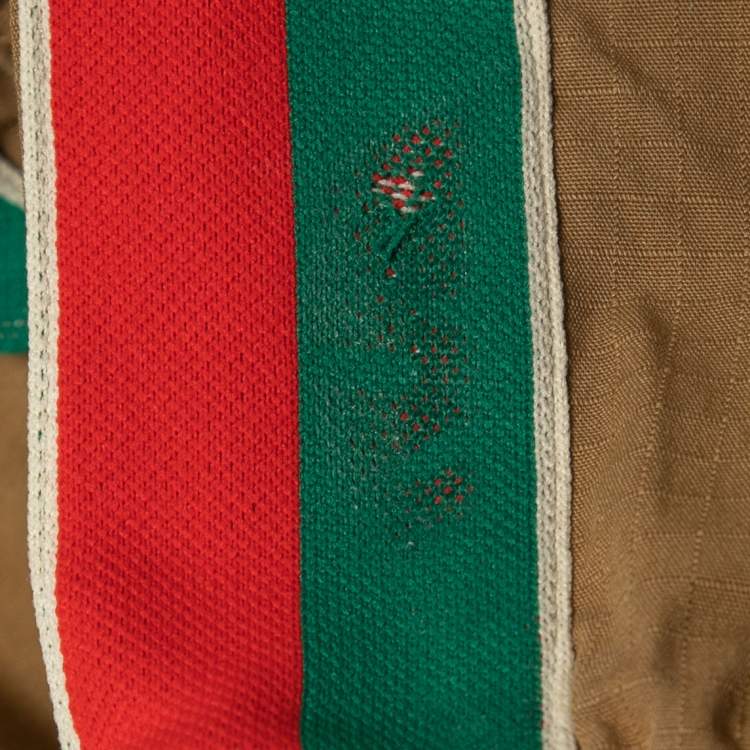 Pre Owned Gucci Brown Cotton Logo Band Detail Trousers XL
