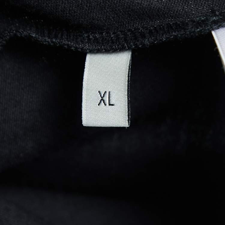 Pre Owned Gucci Black Gucci Band Print Cotton Embroidered T-Shirt XL