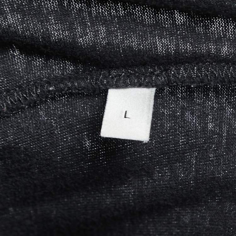 Pre Owned Gucci Black L'Aveugle Par Amour Tiger Embroidered Cotton T-Shirt L