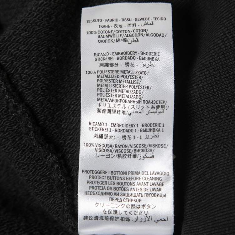 Pre Owned Gucci Black Cotton Sequined Gucci Homme Pour Femme Sweatshirt XS