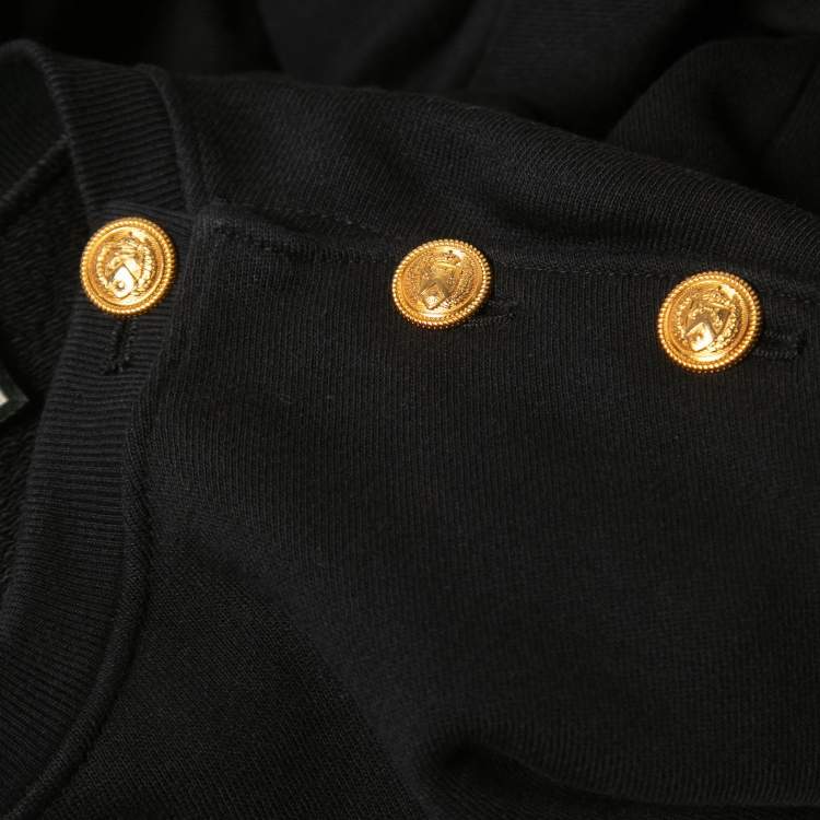 Pre Owned Gucci Black Cotton Sequined Gucci Homme Pour Femme Sweatshirt XS