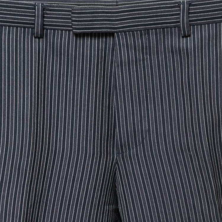 Pre Owned Gucci Navy Blue Striped Linen Blend Tailored Trousers S