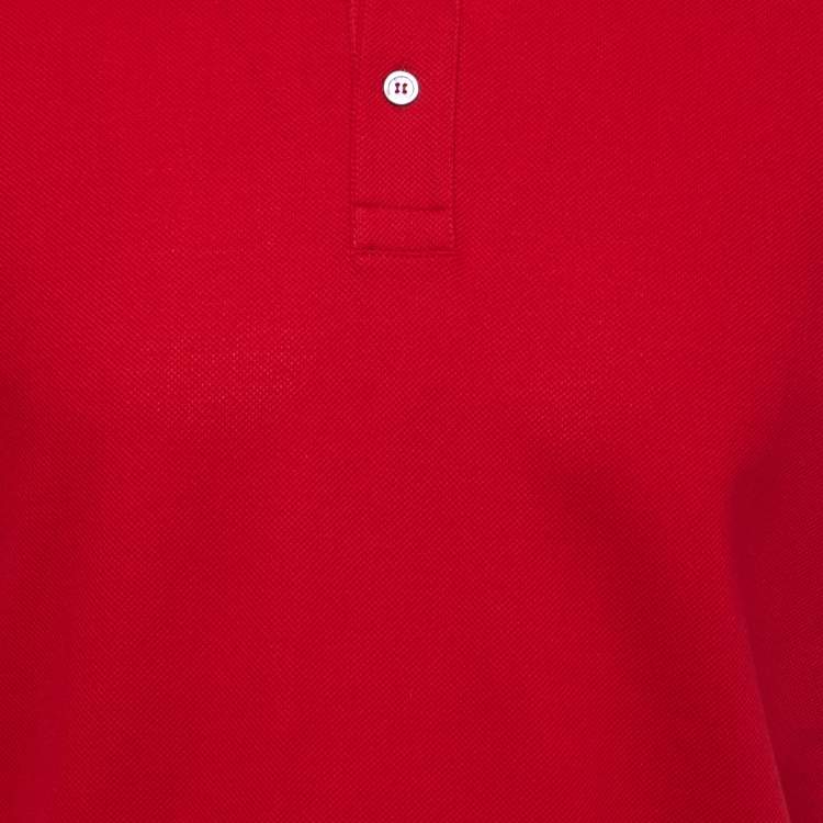 Pre Owned Gucci Red Cotton Pique Polo T-Shirt XL