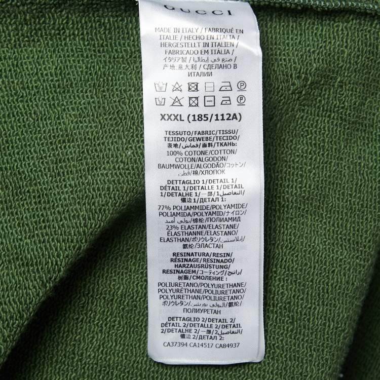 Pre Owned Gucci Green Knit GG Stripe Detail Sleeves Hoodie XXXL