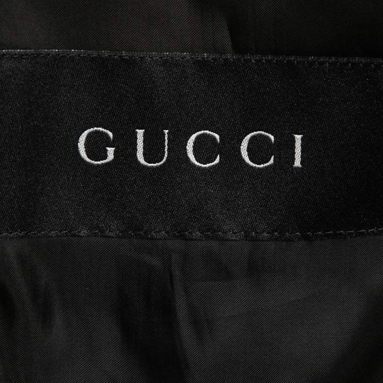 Pre Owned Gucci Vintage Black Wool Button Front Coat XXL