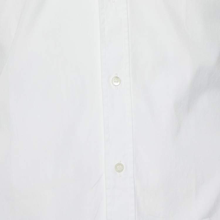 Pre Owned Gucci White Cotton French Cuff Shirt M