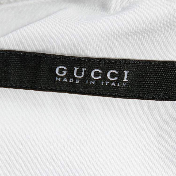 Pre Owned Gucci White Cotton French Cuff Shirt M