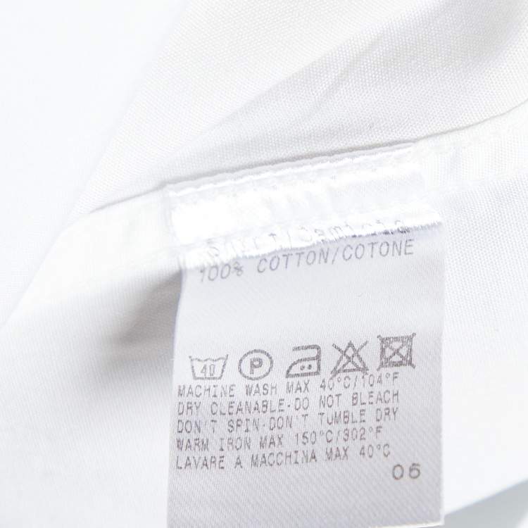 Pre Owned Gucci White Cotton French Cuff Shirt M
