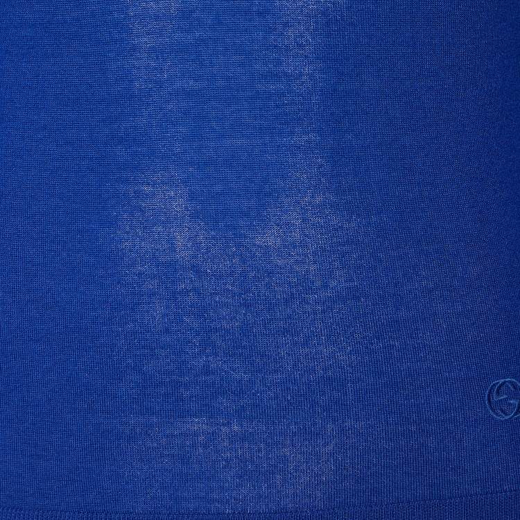 Pre Owned Gucci Blue Cashmere V-Neck Cardigan S