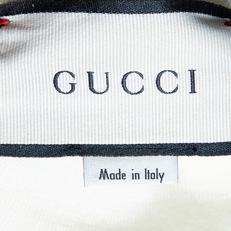 Pre Owned Gucci Cream Wool Rib Knit High Neck Sweater M