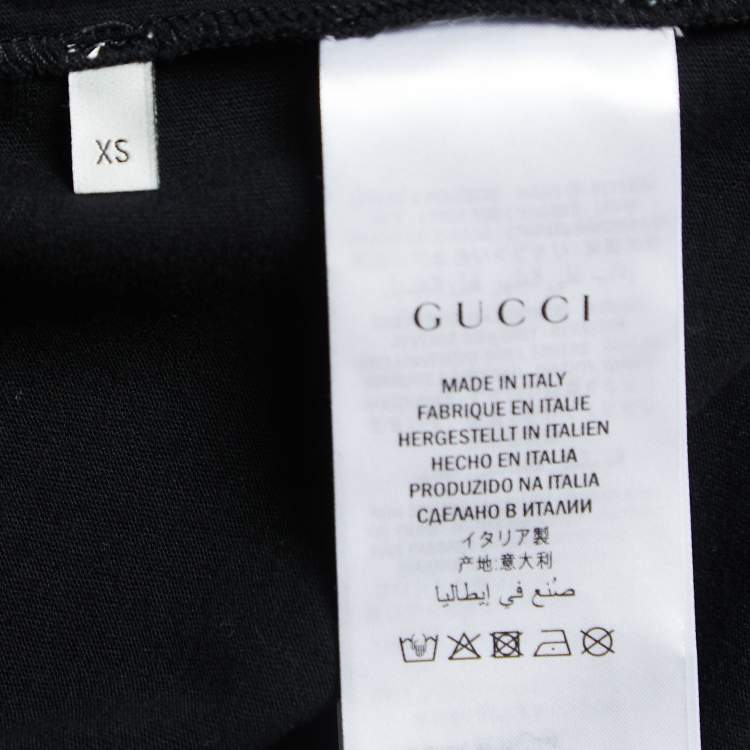 مملوكة مسبقًا Gucci Black Vintage Logo Print Cotton Distressed Oversize T-Shirt XS