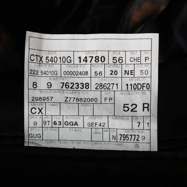 Pre Owned Gucci Dark Brown Wool Blend Single Breasted Blazer XL