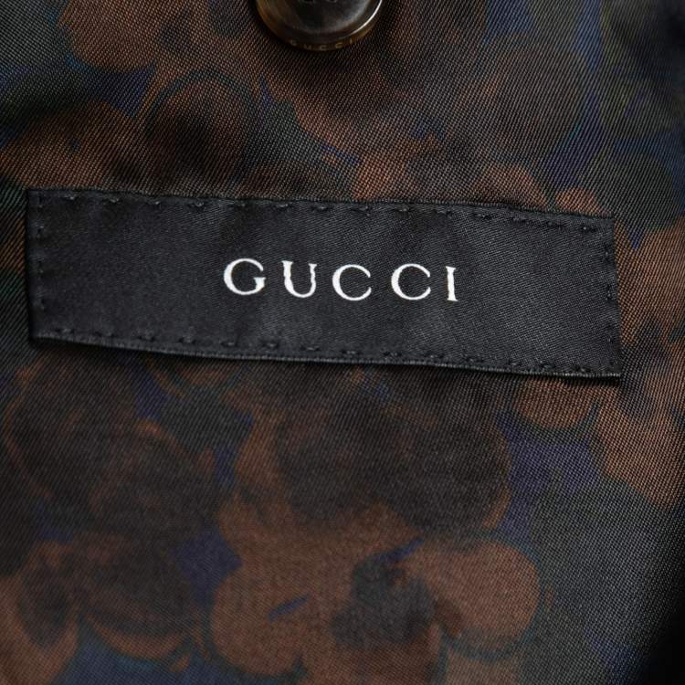 Pre Owned Gucci Dark Brown Wool Blend Single Breasted Blazer XL