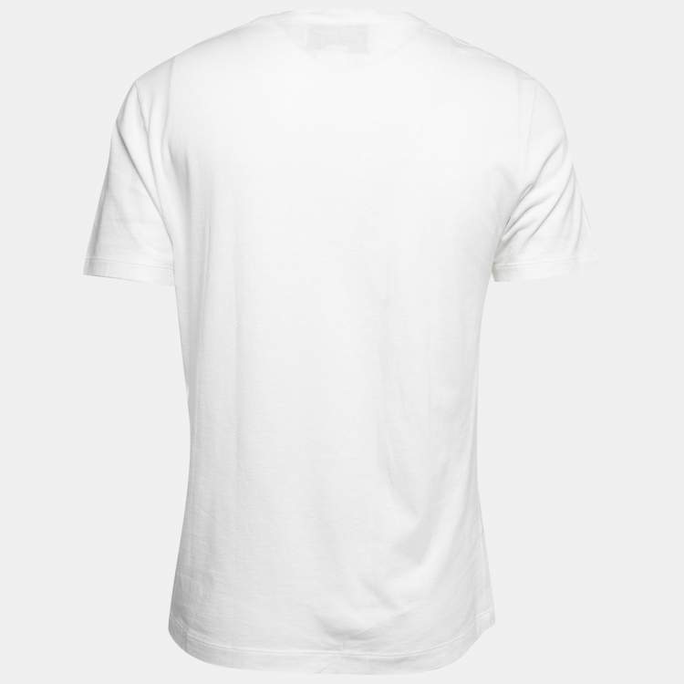 Celine Regular T-Shirt in Cotton Jersey - White / Black - Size : Xs - for Men