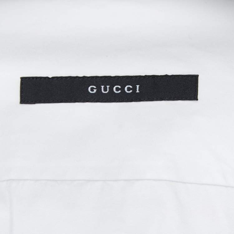 Pre Owned Gucci White Cotton Button Front Shirt 2XL