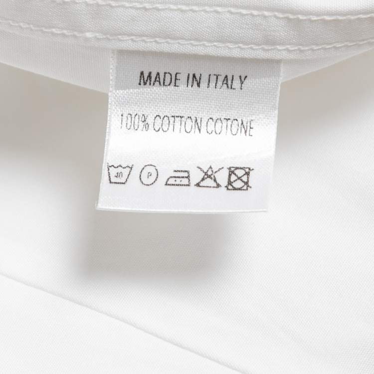 Pre Owned Gucci White Cotton Button Front Dress Shirt 3XL