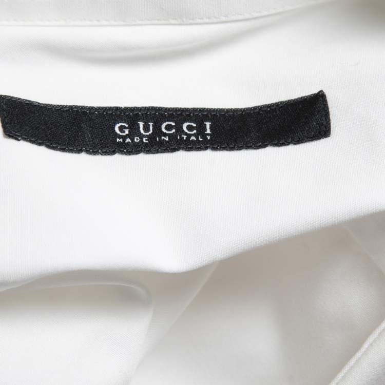 Pre Owned Gucci White Cotton Button Front Dress Shirt 3XL