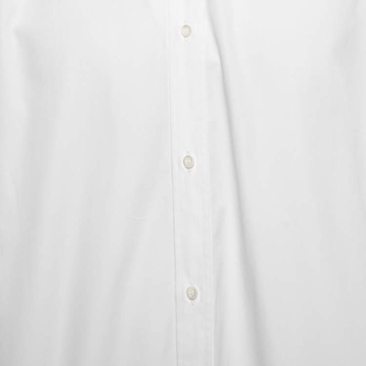 Pre Owned Gucci White Cotton Button Front Dress Shirt 3XL