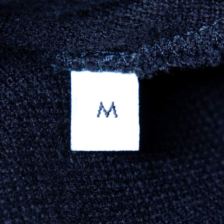 Pre Owned Gucci Navy Blue Contrast Trim Pique Cotton Polo T-Shirt M