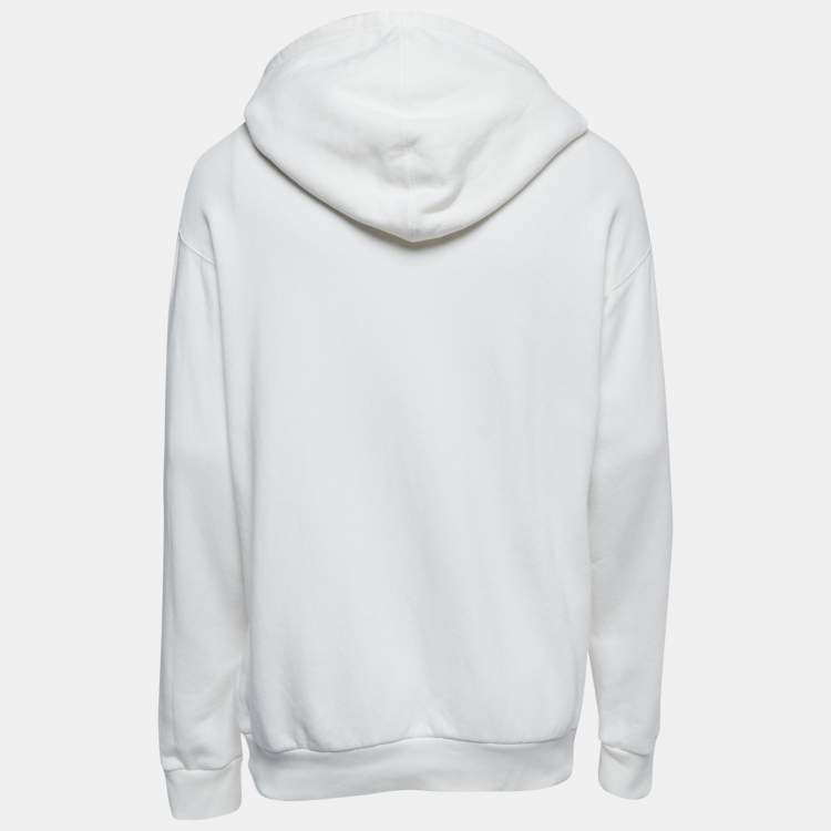 Gucci x Adidas White Logo Embroidered Cotton Hoodie S Gucci